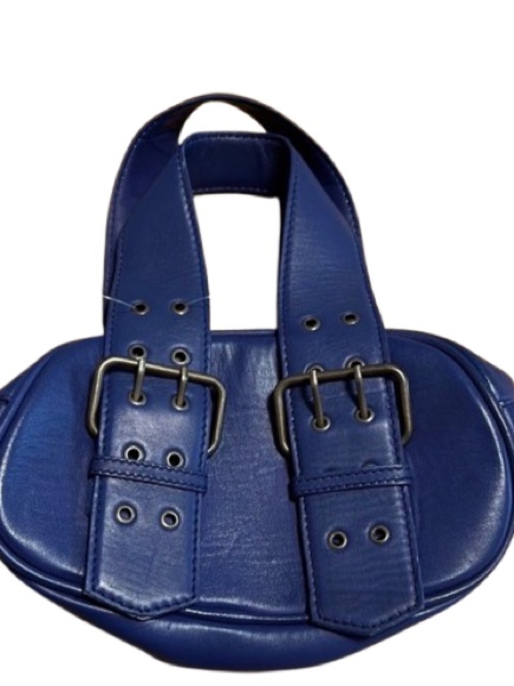 Free People "Say Yes" Leather Buckle Bag - Navy/Royal Blue NWOTs - Picture 3 of 7